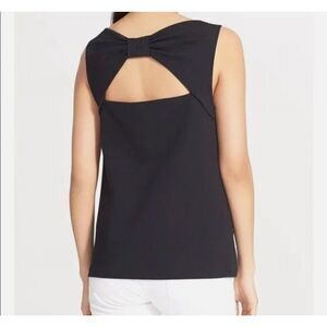 KATE SPADE NEW YORK $275 Bow Back Ponte Top in Black Size sz 4